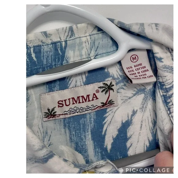 SUMMA MENS SS RAMIE COTTON BLEND HAWAIIAN SHIRT - Picture 3 of 4